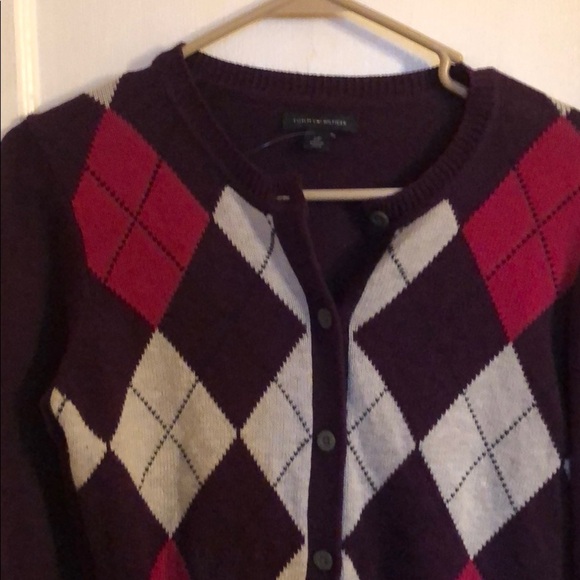 TOMMY HILFIGER WOMENS ARGYLE SIZE S/P SWEATER - Picture 2 of 4